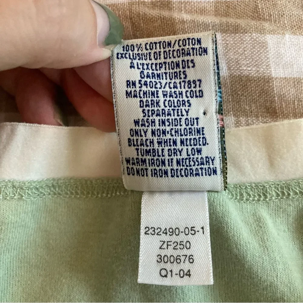 Vintage Y2K Old Navy Mint Green Long Sleeve Cotton Top Kids XXL
